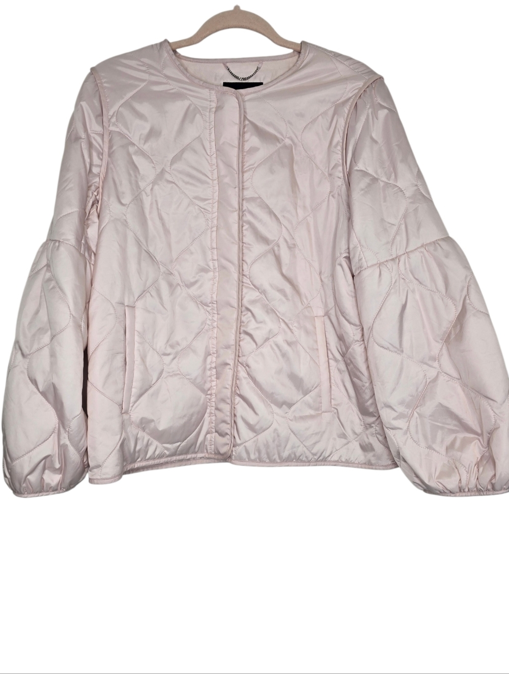 Banana Republic powder pink quilted puffer jacket 